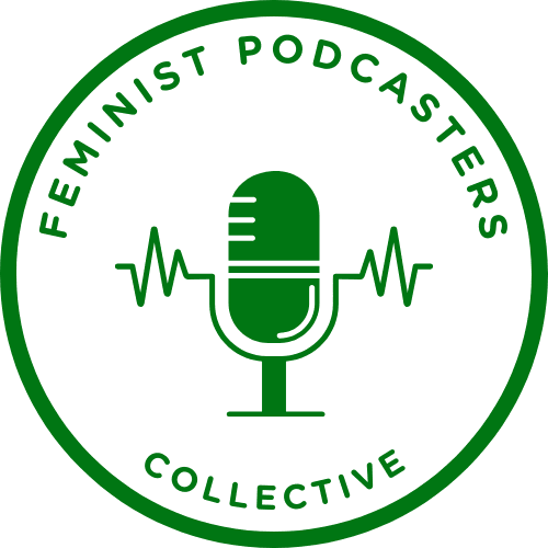 Feminist Podcasters Collective green microphone logo