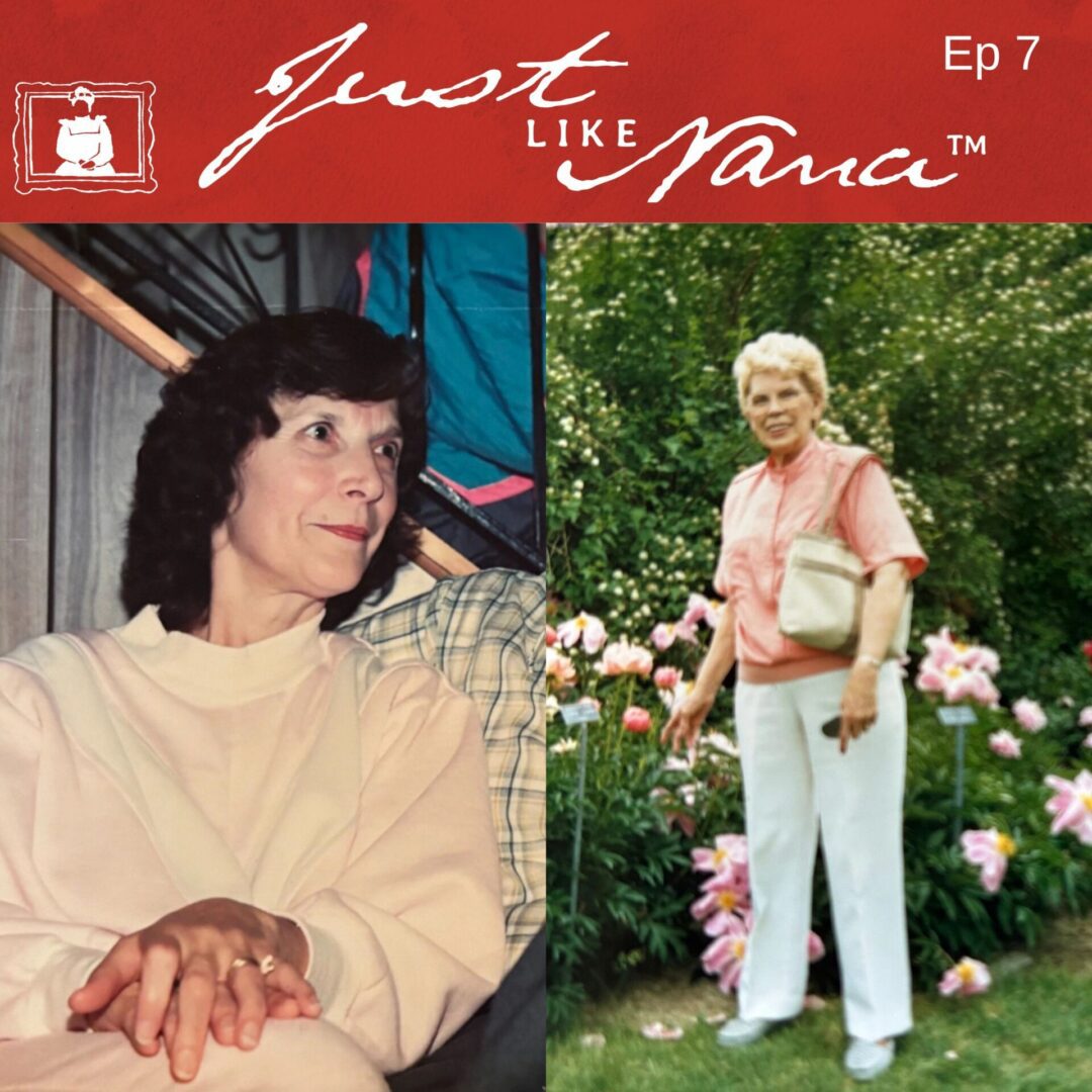 Split image of two older women